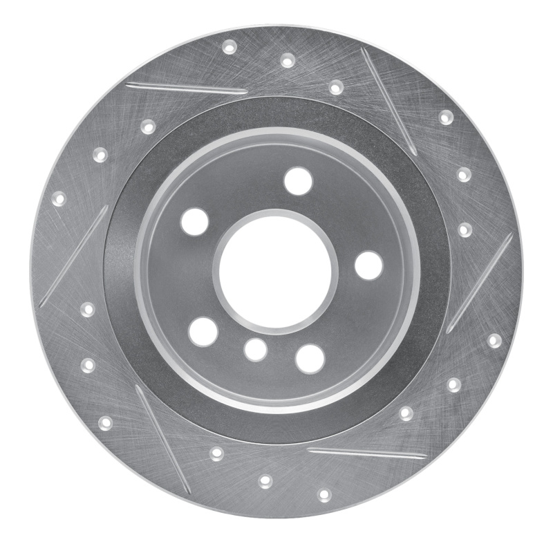 BMW i3 Brake Rotor (1) - Rear Left - R1 Concepts - Drilled & Slotted - Silver - `14-`25
